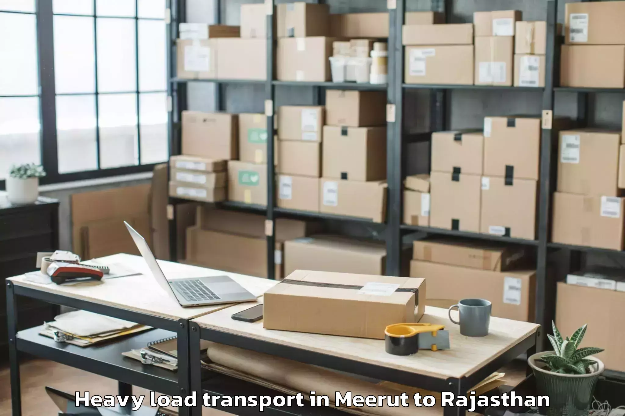 Book Meerut to Reengus Heavy Load Transport